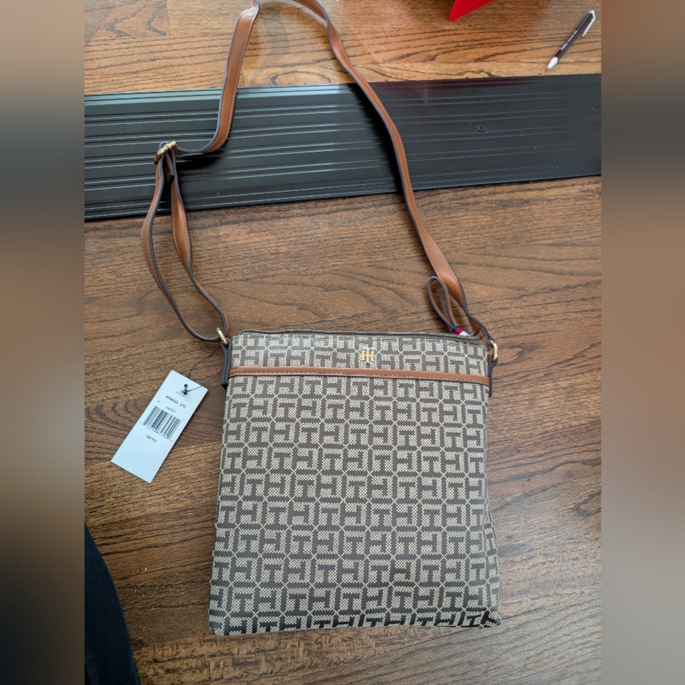 Brown Patterned Crossbody Bag